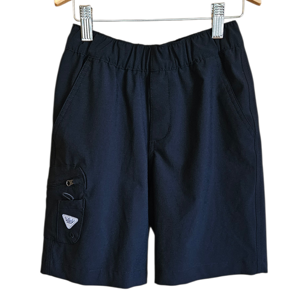 Columbia PFG Boys Youth S (8) Black Half Moon Fishing Cargo Shorts UPF 50